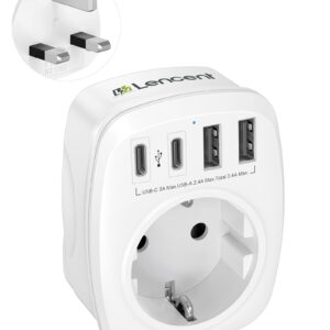 Adaptador de enchufe Reino Unido con USB-C