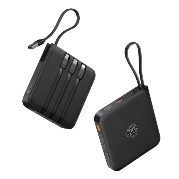 Power bank con cables integrados