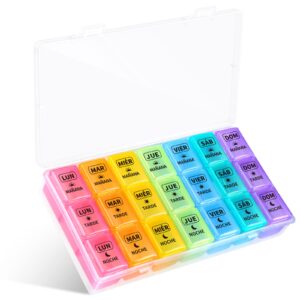Pastillero semanal compacto de viaje