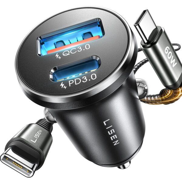 Cargador de coche USB-C carga rápida