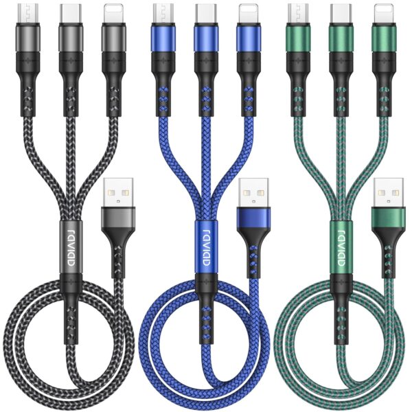 Cable 3 en 1 USB-C Lightning Micro USB